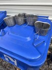 4 US Military Surplus 1-Quart Metal Canteen Cup Butterfly Wire Handle Free Ship — photo 1