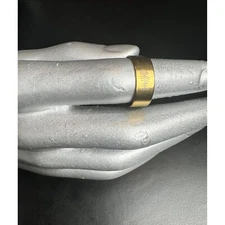 Vintage gold ton Ring With Fishbone Design