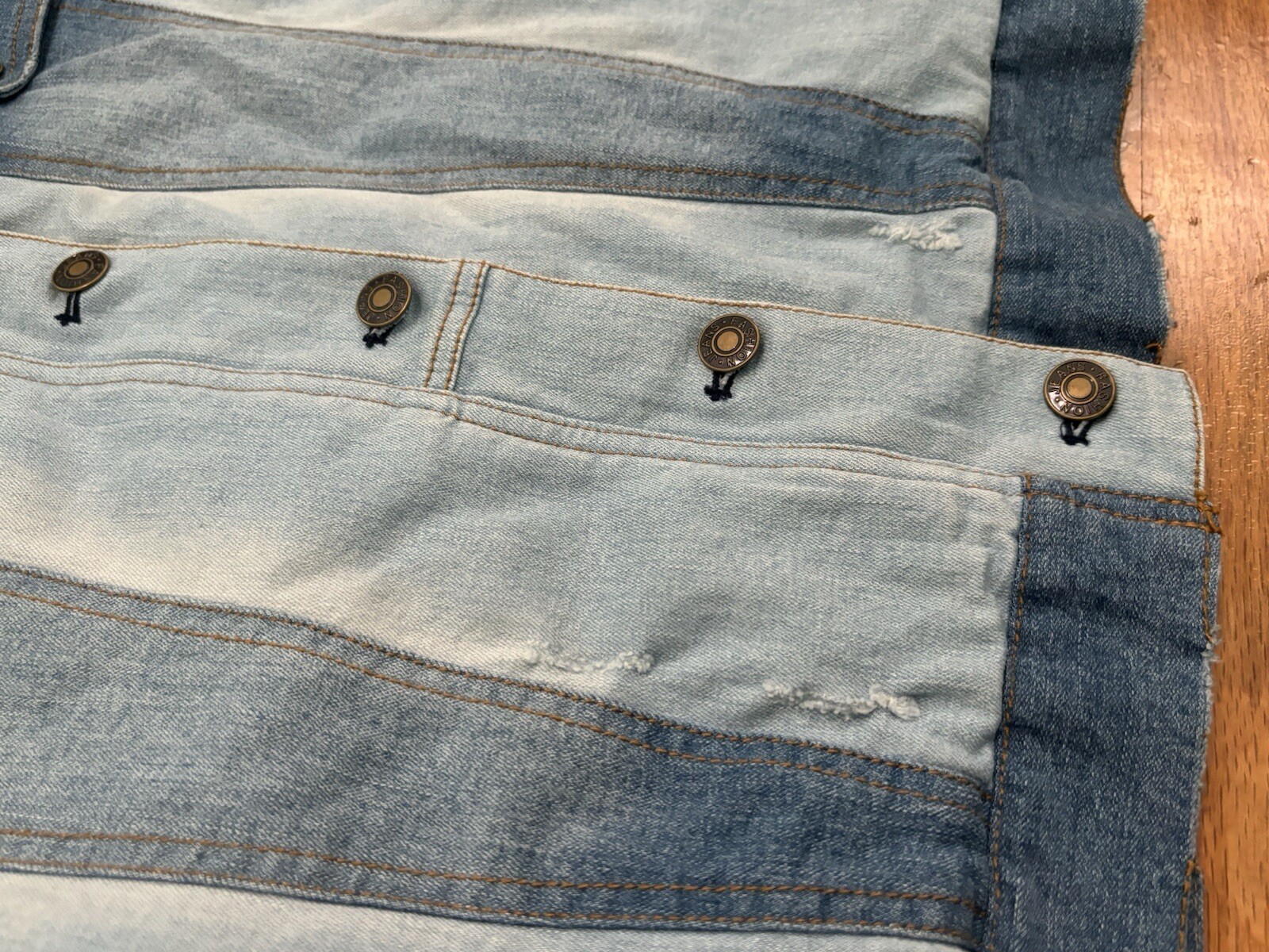 Fate  Patchwork Denim Jean Coat With Detachable F… - image 12