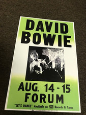 David Bowie 1983 Los Angeles Forum Cardstock Concert Poster 12"x18"