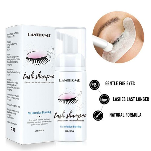 Eyelash Extension Foaming Shampoo, Lash Foam Cleanser Brushes 50ml Included 〠 - Picture 3 of 12