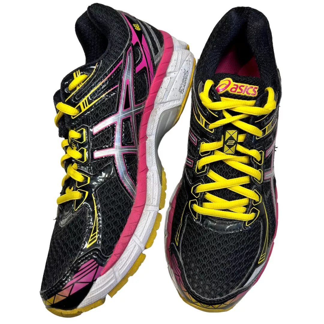 GT-2000 2 Women&#039;s Size 7.5 Black Pink Yellow Mesh Running T3P8N | eBay