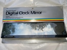 Rear View Mirror With Digital Clock Nos Clamps On No Wireing