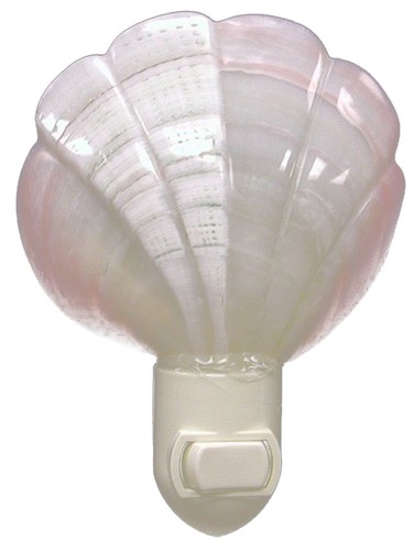 Seashell Night Light Nitelight Codacia Flower Cut Shell 3" Incl Bulb Beach Deco - Picture 2 of 3