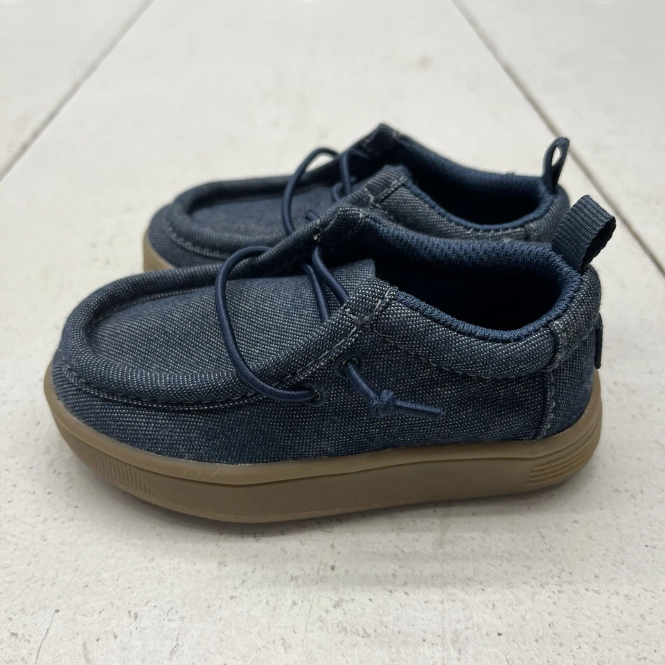 Zapatos sin cordones Baby Gap azul cambray mocasín zapatillas niños talla 5 DEFECTUOSOS Foto 3 de 4
