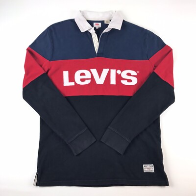 Levis Full Sleeve Polo T Shirt Levi's Mens Spellout Rugby Polo