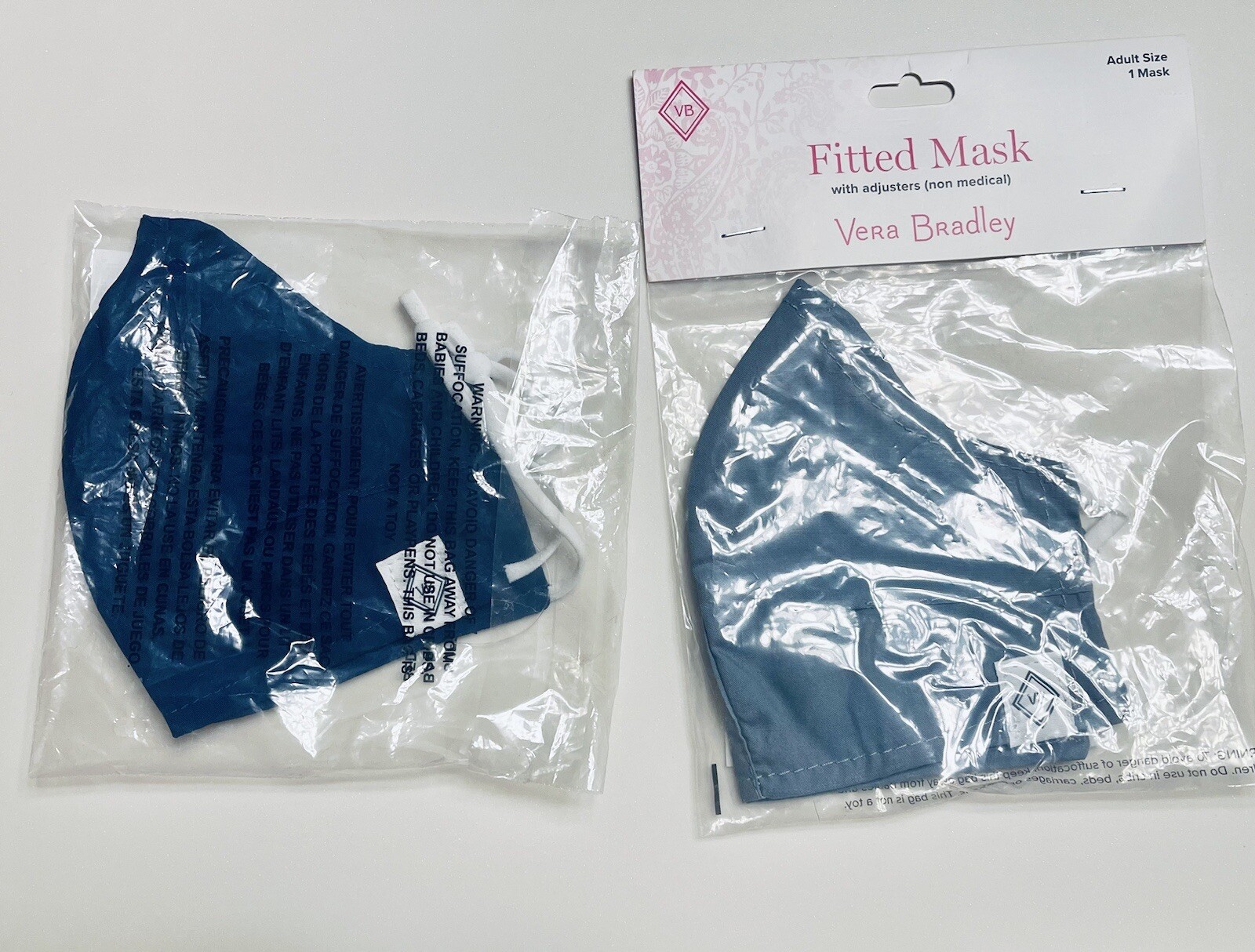 Vera Bradley Adjustable Elastic Straps Hale Blue Washable Cotton Face