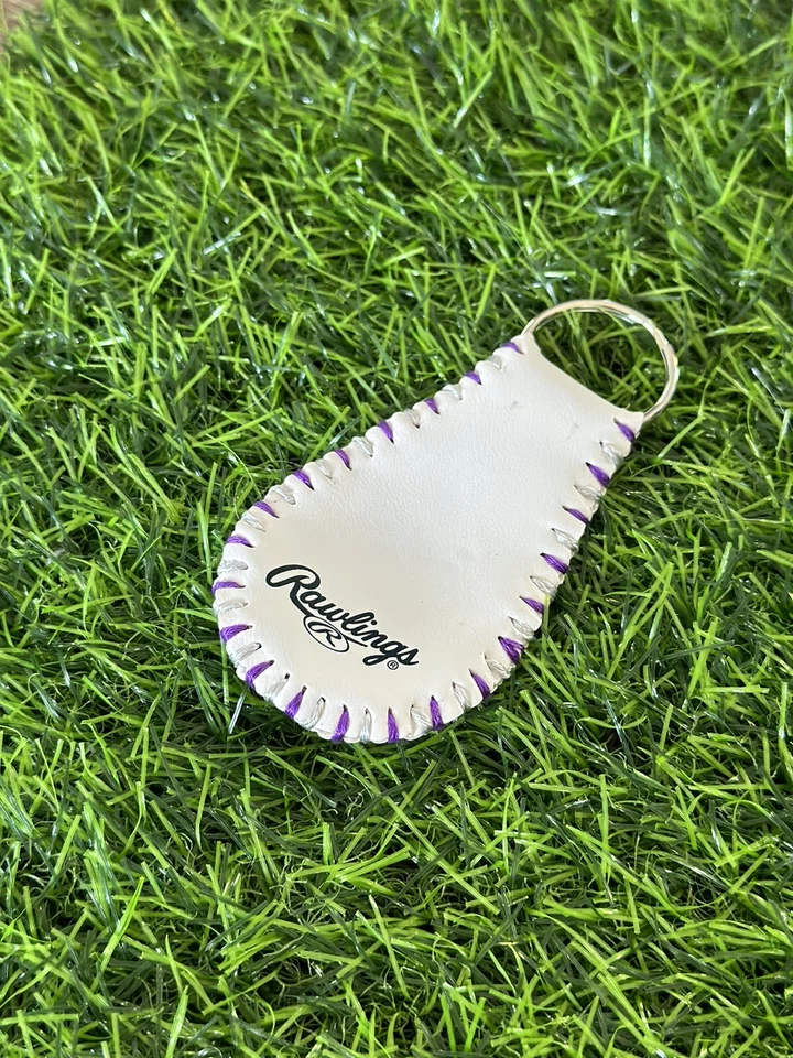 Colorado Rockies Baseball Keychain Custom MLB Purple/Silver - Image 4 of 4