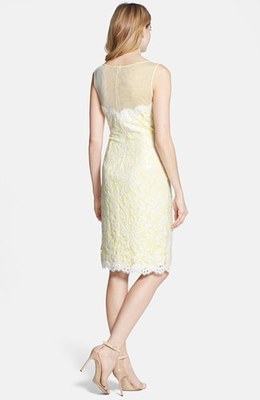 Tadashi Shoji Illusion Yoke Embroidered Lace Sheath Dress ( Size 6) | eBay