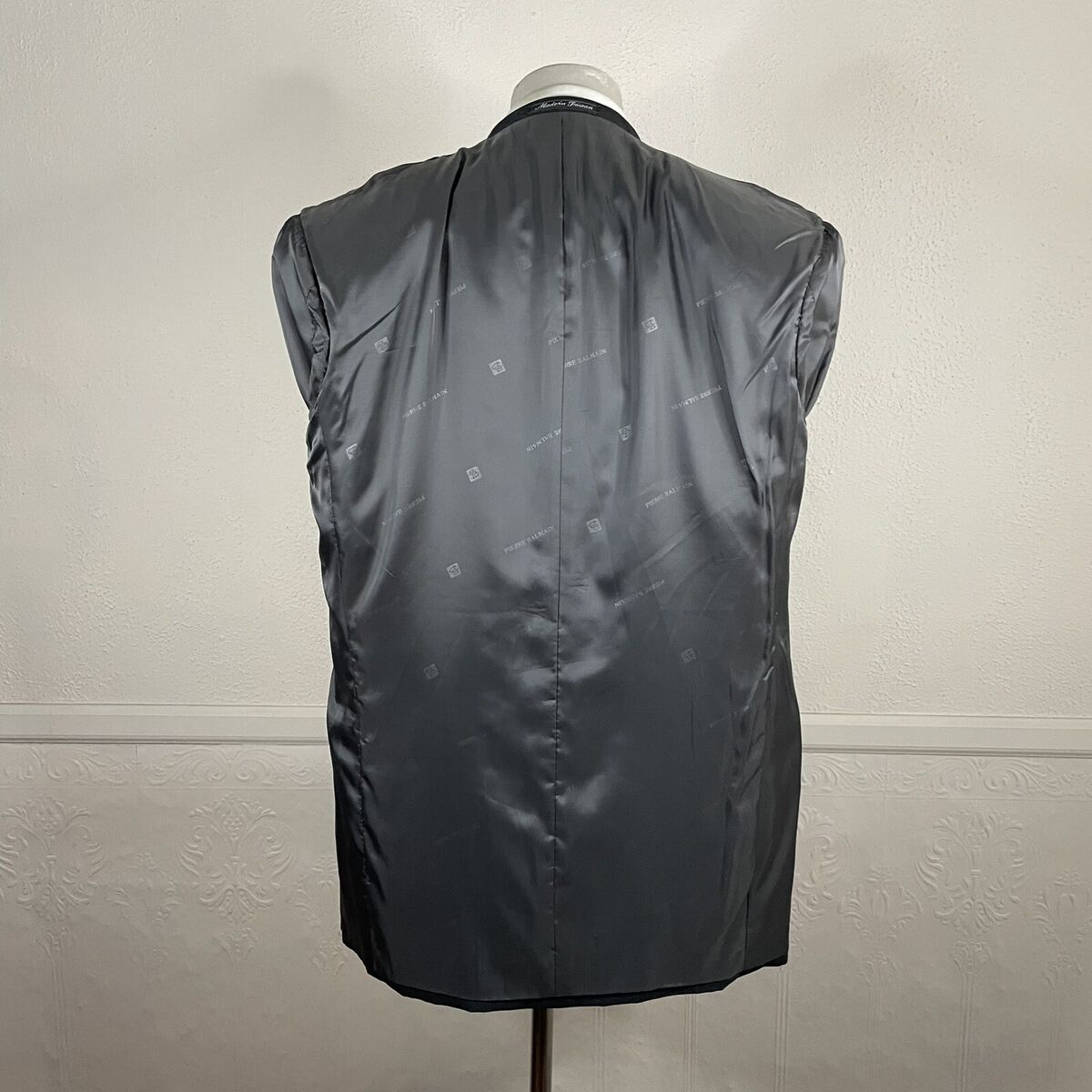Pierre Balmain Blazer Jacket Mens 44XL Gray Stripe Double Pierre Balmain Blazer Jacket Mens 44XL Gray Stripe Double