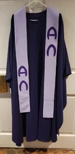 PRIEST CLERGY VESTMENT CHASUBLE & REVERSIBLE STOLE CUSTOM-MADE DARK PURPLE