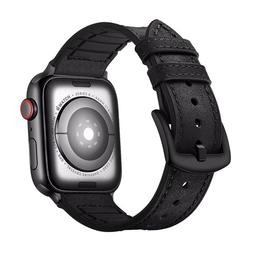 Soft Leather & Silicone Strap for Apple Watch 10 9 8 7 6 SE 40/44/41/45/42/46mm - Picture 14 of 30
