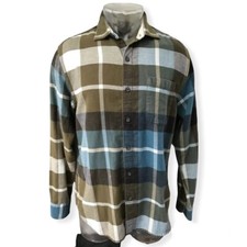 Men's TOMMY BAHAMA NWT Medium Acai Plaid Flannel Button Up Shirt Forest New