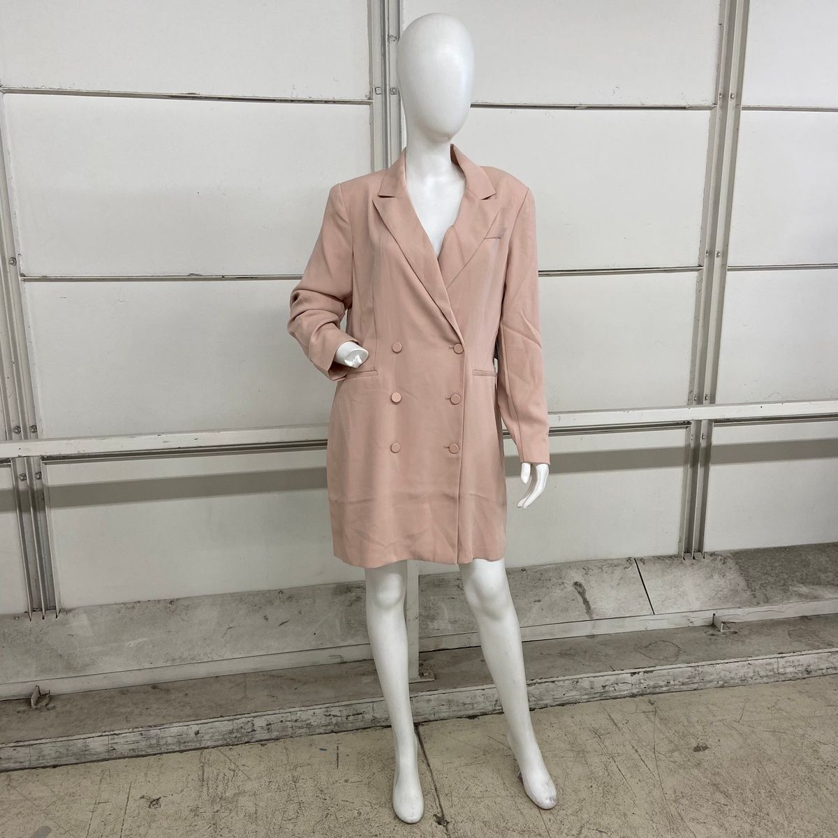 EXPRESS Double Breasted Padded Shoulder Mini Blazer Dress Women's Sz L