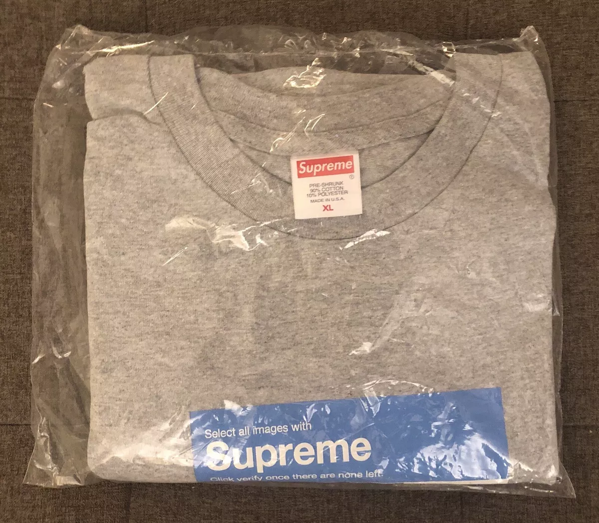 【送料込み】Supreme Verify Tee XL Heather Grey