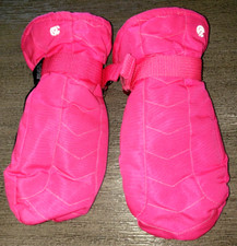 CHAMPION girls HOT PINK BLACK WINTER MITTENS gloves size 8 to 16 WARM 