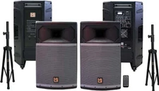 MR DJ PRO115BT & PRO115S PA DJ Active & Passive Speaker & Stands Professional