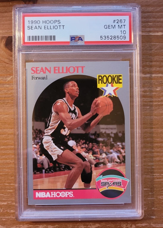 1990 Hoops Sean Elliott #267 Rookie PSA 10 San Antonio Spurs Low POP 19