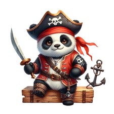 Animal Pirate Watercolour Stickers - Funny Decoration for Wall, Nursery 18X18