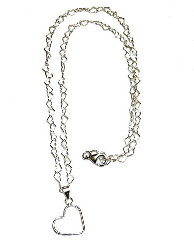 Collare Catena Cuori Con Pendente Cuore Moda. Tutto Argento Da 1ª Legge 925 - Foto 2 di 4
