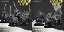 Highlands Miniatures Dwarf Rangers with Spears X10 28mm/32mm Scale -NO BASES-