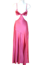 Shein Pink Satin Evening Cut Out Evening Dress XS