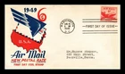 Dr Jim Stamps Cachet Craft Staehle 6C Air Mail Coil 1949 First Day Cover