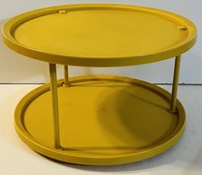 Vintage Rubbermaid Lazy Susan 2 Tier Round Spice Rack Turntable Harvest Gold