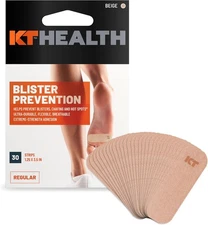 KT Health Blister Prevention Tape – 30 Precut Strips for 3.5 Inches, Beige 