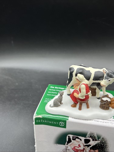 Dept 56 Milking The Cow Figurine New England Christmas Village Mint in Box - Picture 3 of 6