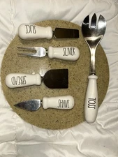 RAE DUNN Cheese Knife  Set/5 Spread  Sliver  Slice Shave Toss Good 4 CHARCUTERIE
