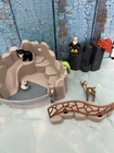 Playmobil  Rock Base Formations Fence With Bear Eagle Deer Seal Figures  Toy Lot