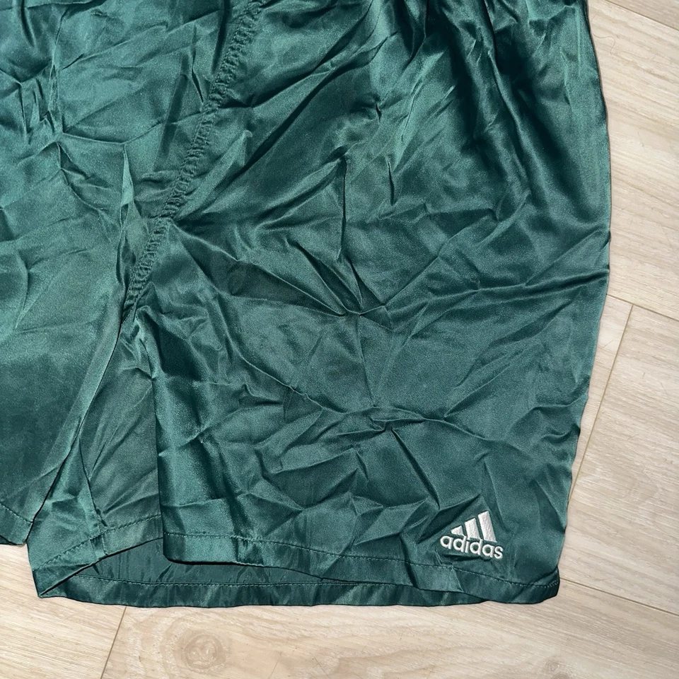 Pantalones Cortos de Fútbol Adidas De Colección Verde Talla Grande Brillante Deslumbrante Retro Gimnasio Rayas Foto 3 de 4