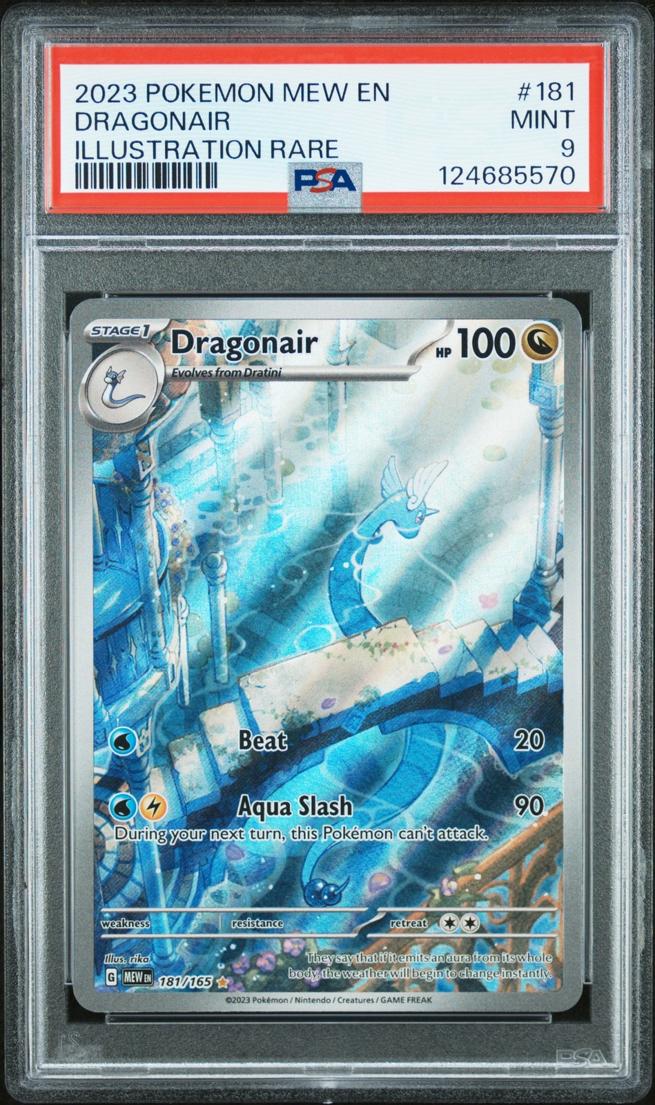 2023 POKEMON MEW EN-151 ILLUSTRATION RARE #181 DRAGONAIR PSA 9