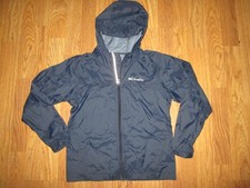 Boys COLUMBIA full zip hooded reflective nylon windbreaker rain jacket sz S Sm 8