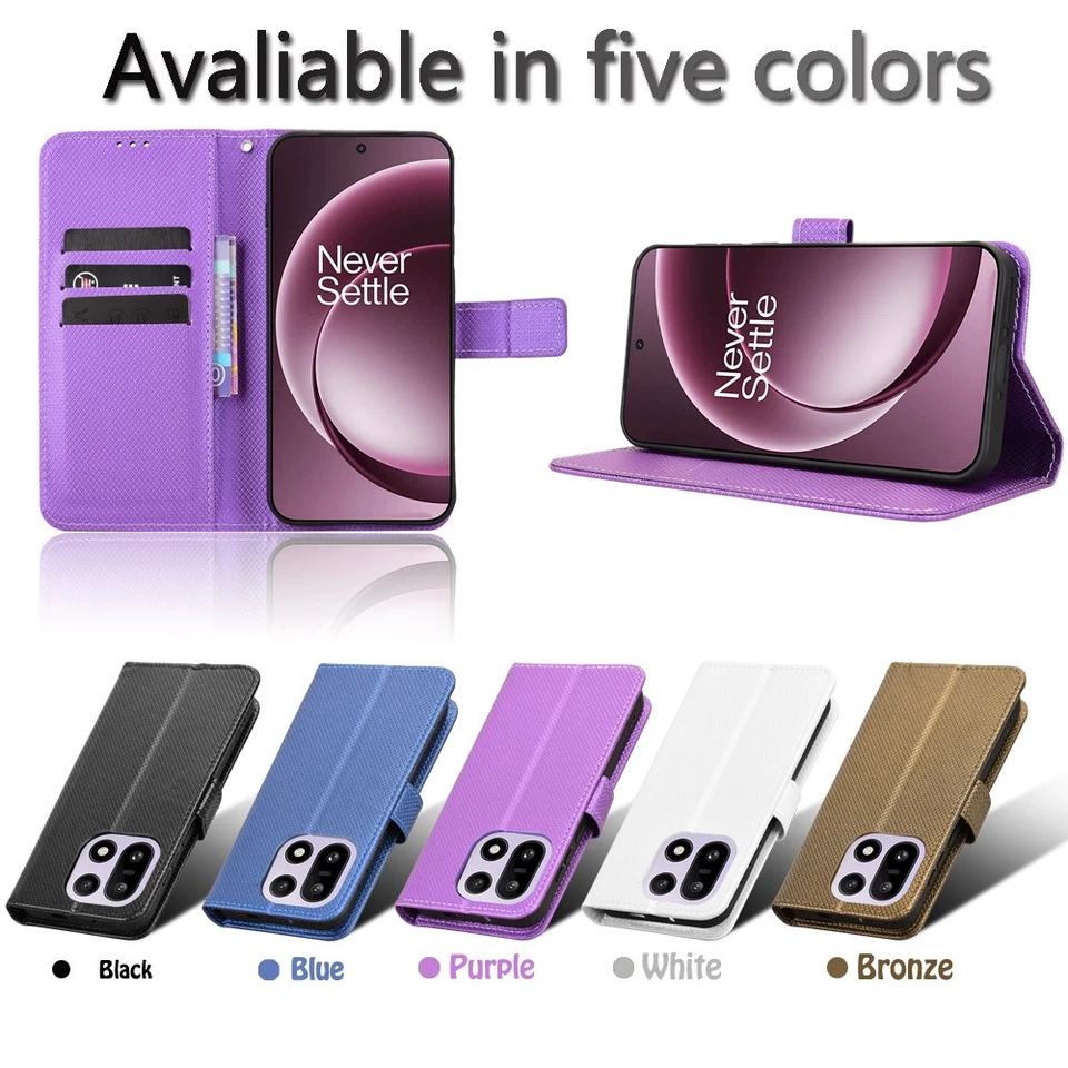 For For OnePlus 15, Luxury Flip Leather Anti-slip Full Cover Wallet Phone Case - Image 2 of 4