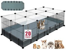 20 Panels Small Animal Playpen, 48 x 24 x 16 Pet Playpen with Waterproof Mat,...
