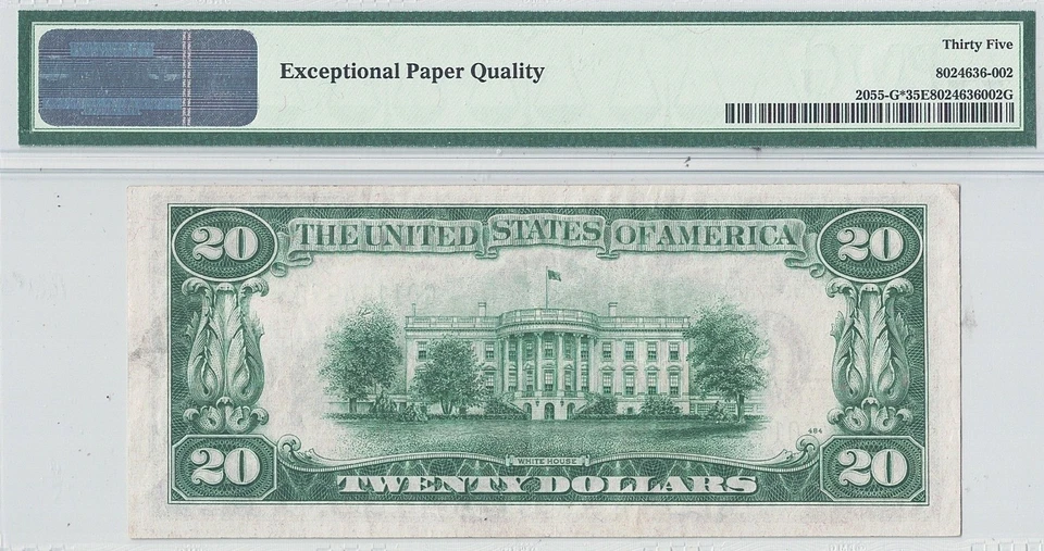 1934-A $20 Federal Reserve Star Note Fr-2055-G* PMG VF-35 EPQ - Image 3 of 3