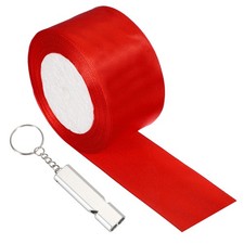 Finish Line Satin Ribbon with Whistle, 2"x24Yd  Red