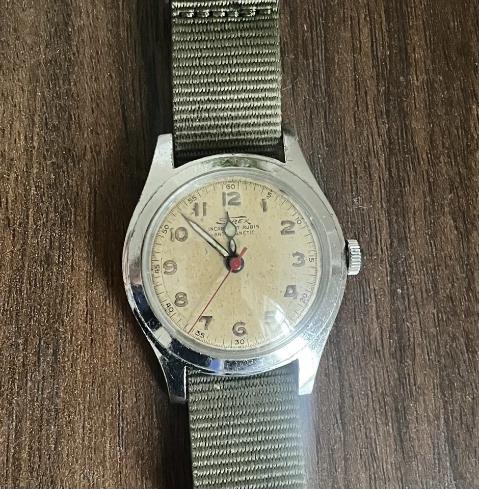 Surex 1940s Field Watch 17 Jewel Manual Movement New Strap - Image 2 of 4