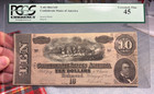 (#103036) Confederate currency.  T-68.  1864 $10.  PCGS. XF 45 — photo 1