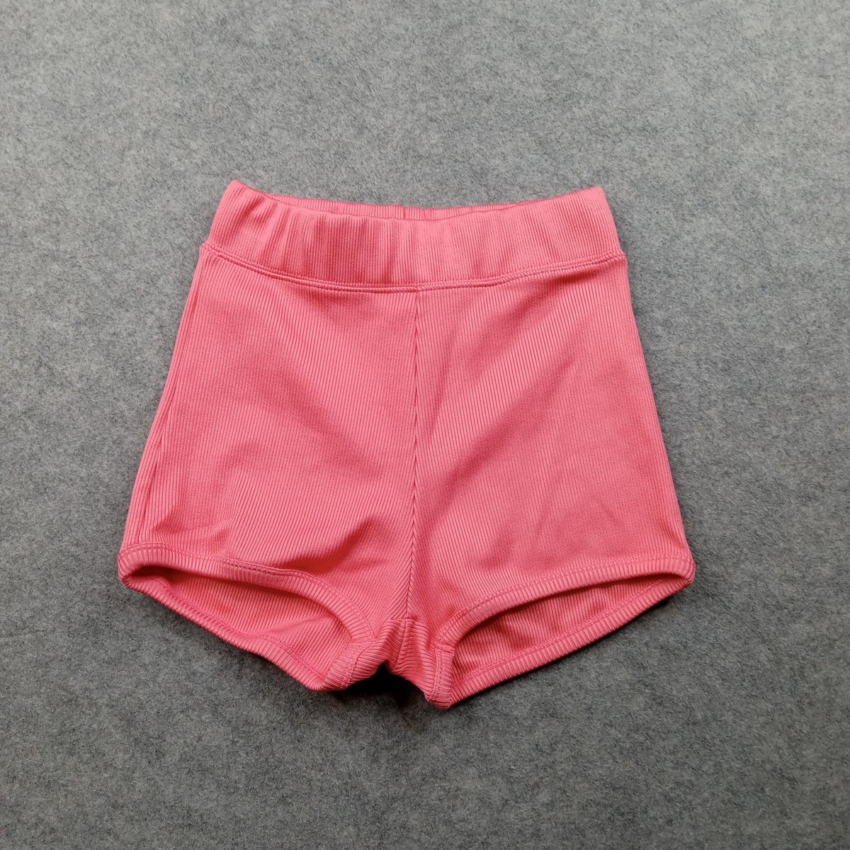 Zara Shorts Womens Small Pink Ribbed Knit High Rise Stretch Hot