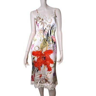 Vintage Rare Roberto Cavalli Silk Floral Lace Dress Size M Archive