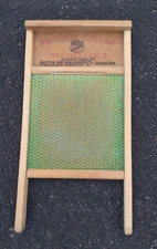 Vintage Pagoma Brass Washboard Wooden Hand Wash Clothes Country Decor 24 in