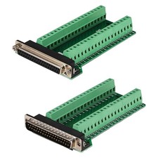 2Pcs DB37 Male Female Board Connector, RS232 D-SUB Serial 37 Pin Port7510