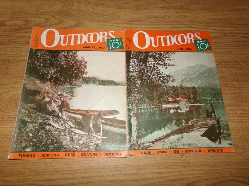 1937 JUN/AUG LOT OF 2 OUTDOORS MAGAZINES