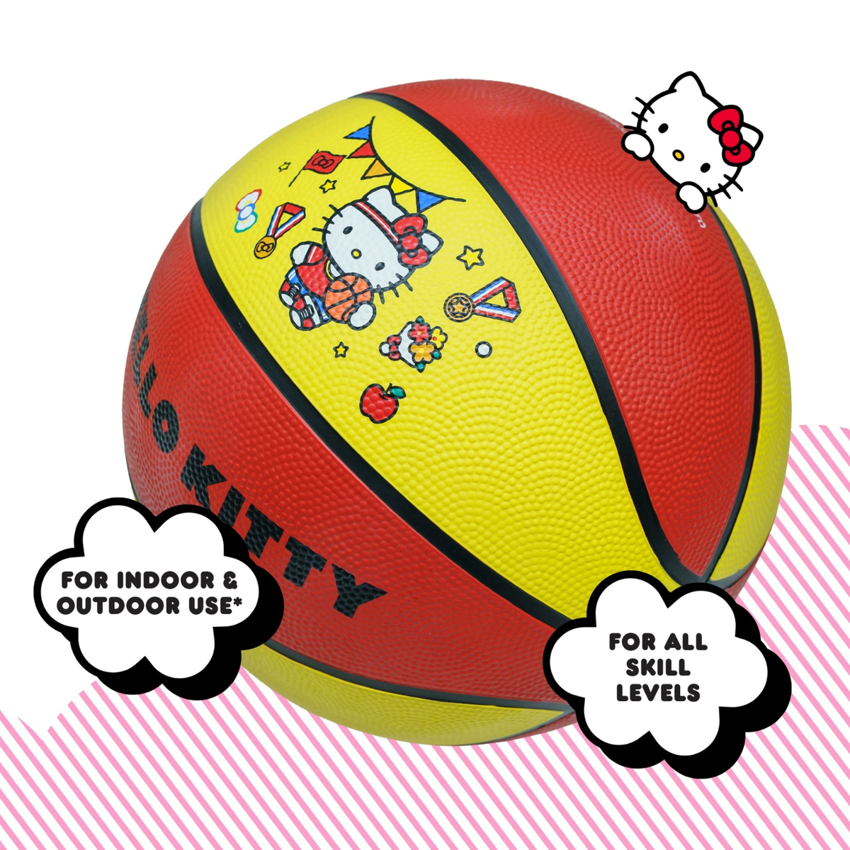 Hello Kitty Size 5 Basketball, Red & Yellow Basketball for Indoor