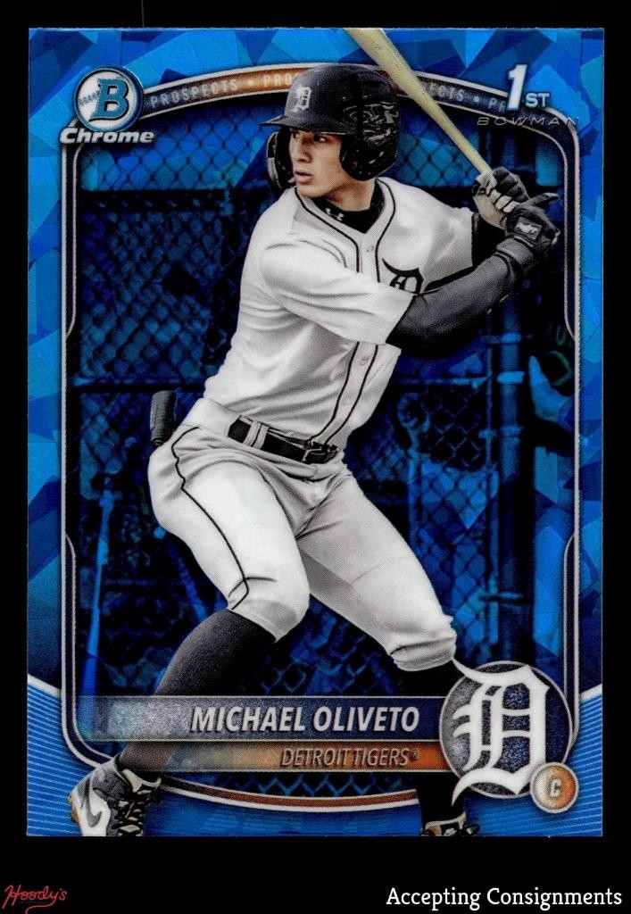 2025 Bowman Chrome Draft Sapphire #BDC156 Michael Oliveto 1st ROOKIE Tigers