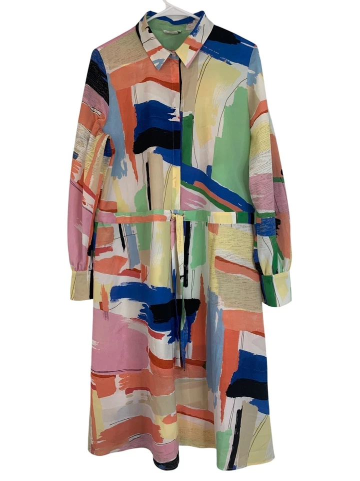 Marella Pluto Midi Shirt Dress Size L/XL Multicolor $435 RK10651 EUC Italy - Image 2 of 4