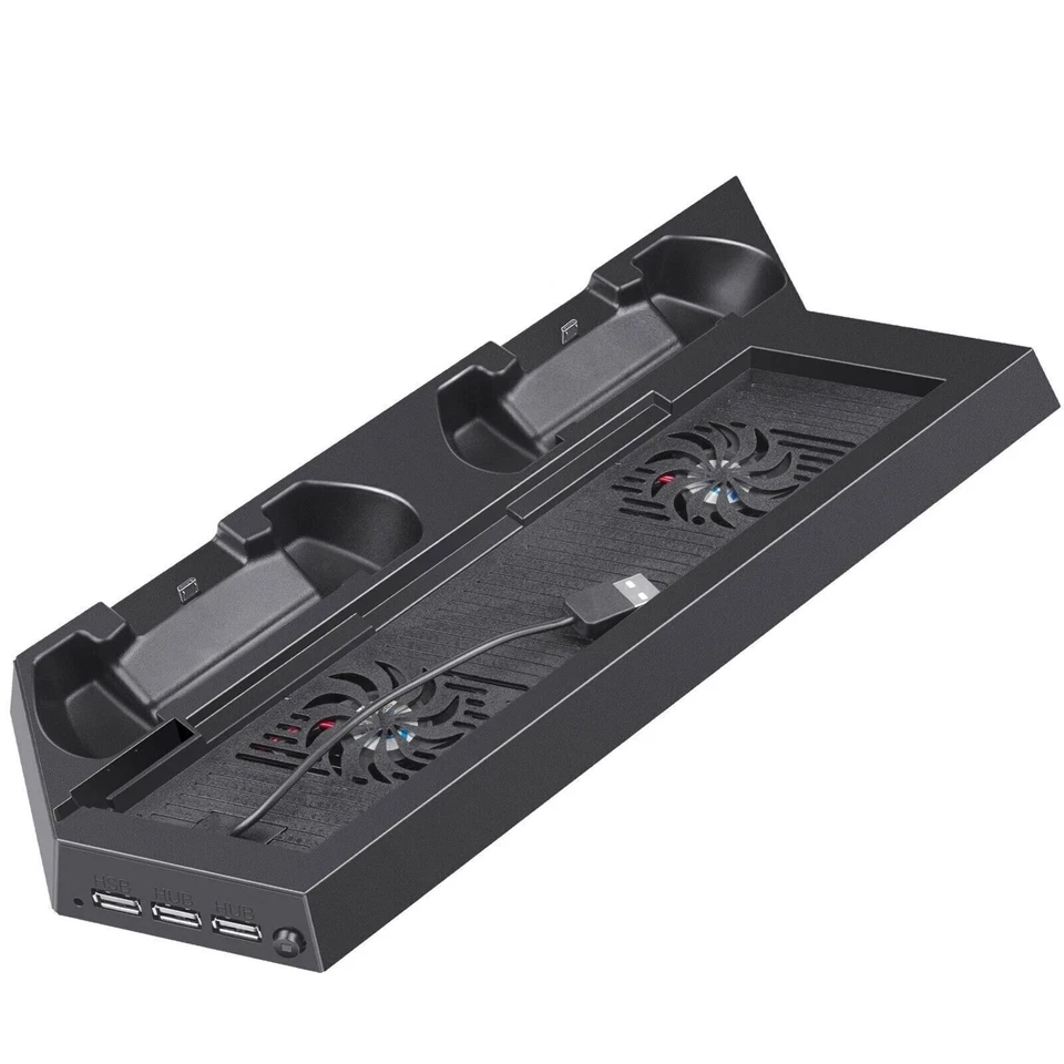 Para Estación de Enfriamiento PS4 Soporte Vertical 2 Controlador Base de Carga PlayStation 4 Foto 3 de 3